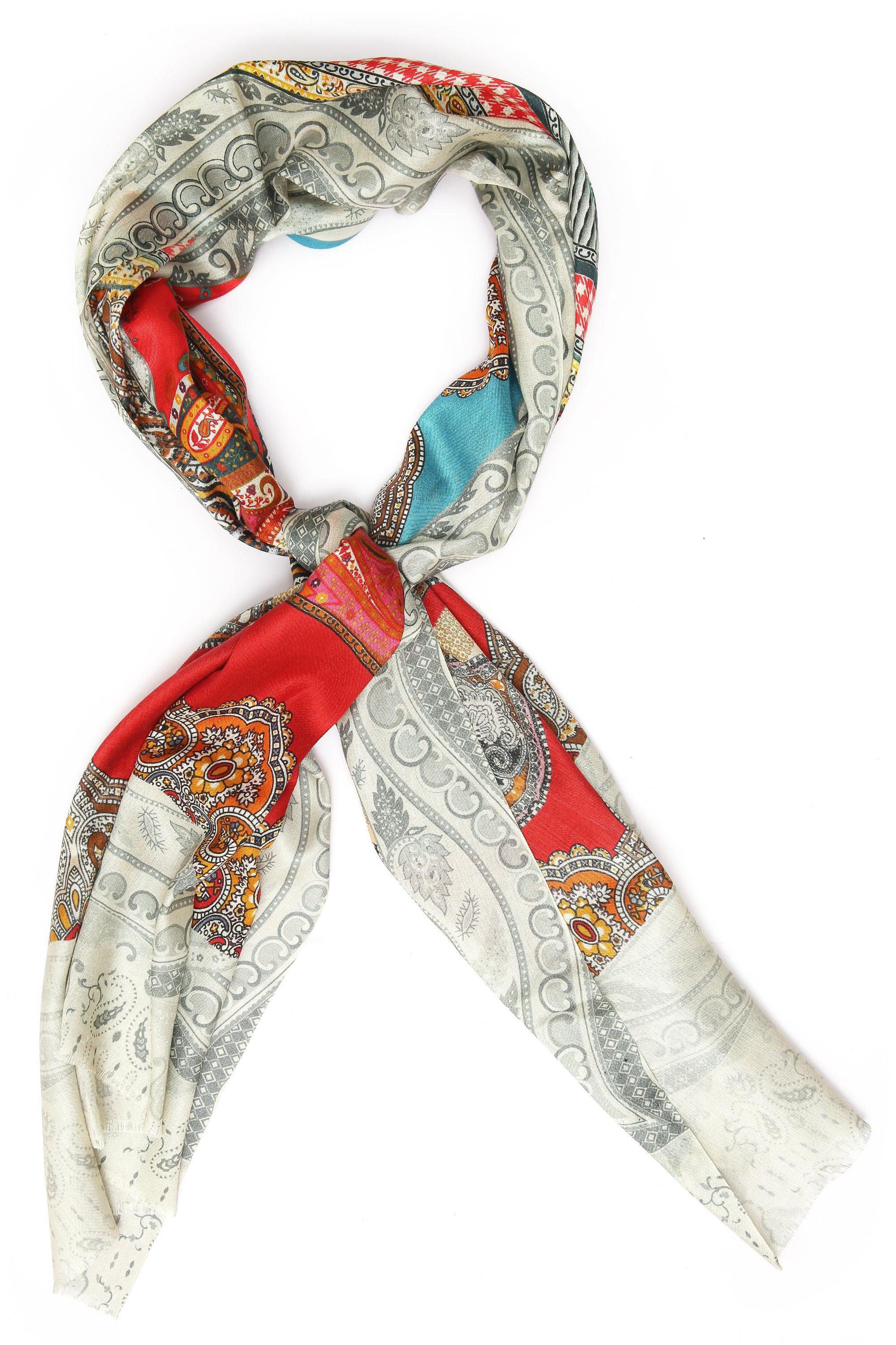 Printed Silk Scarf - SC-SILK-GY01